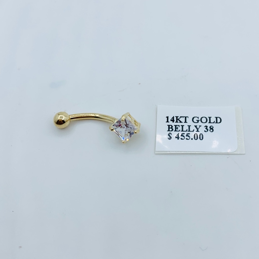 14k Solid Gold Belly Button Navel Ring - image 3